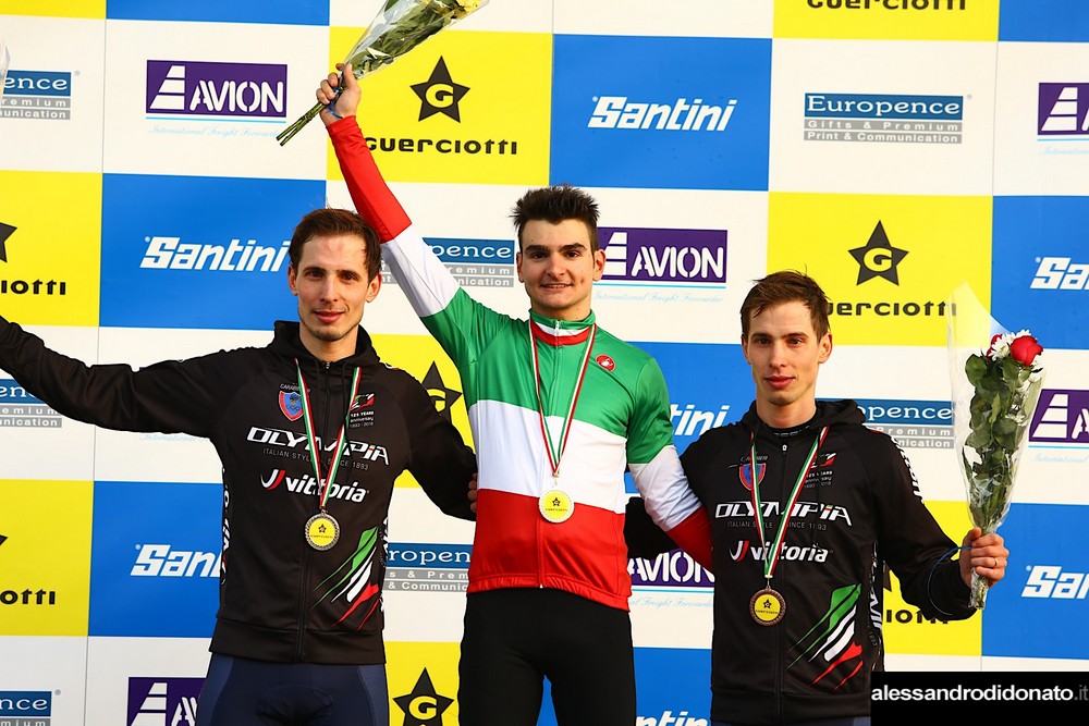 Campionato italiano ciclocross 2019 - Idroscalo - podio elite