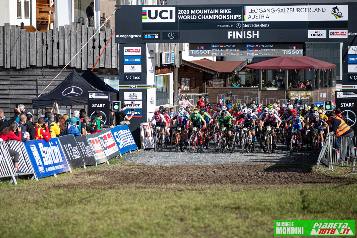 Partenza campionato del mondo mtb cross country - Junior Leogang