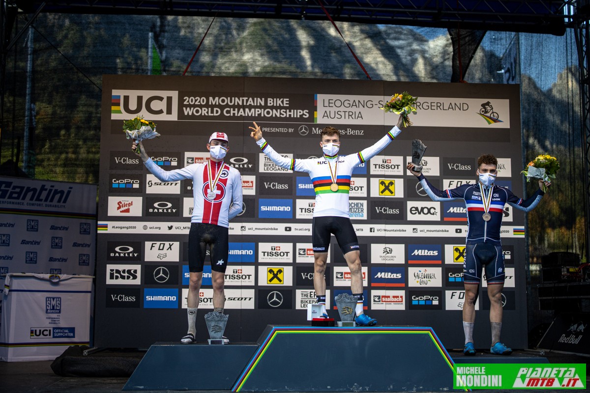 Podio junior maschile, campionato del mondo mountain bike, junior, Leogang Austria