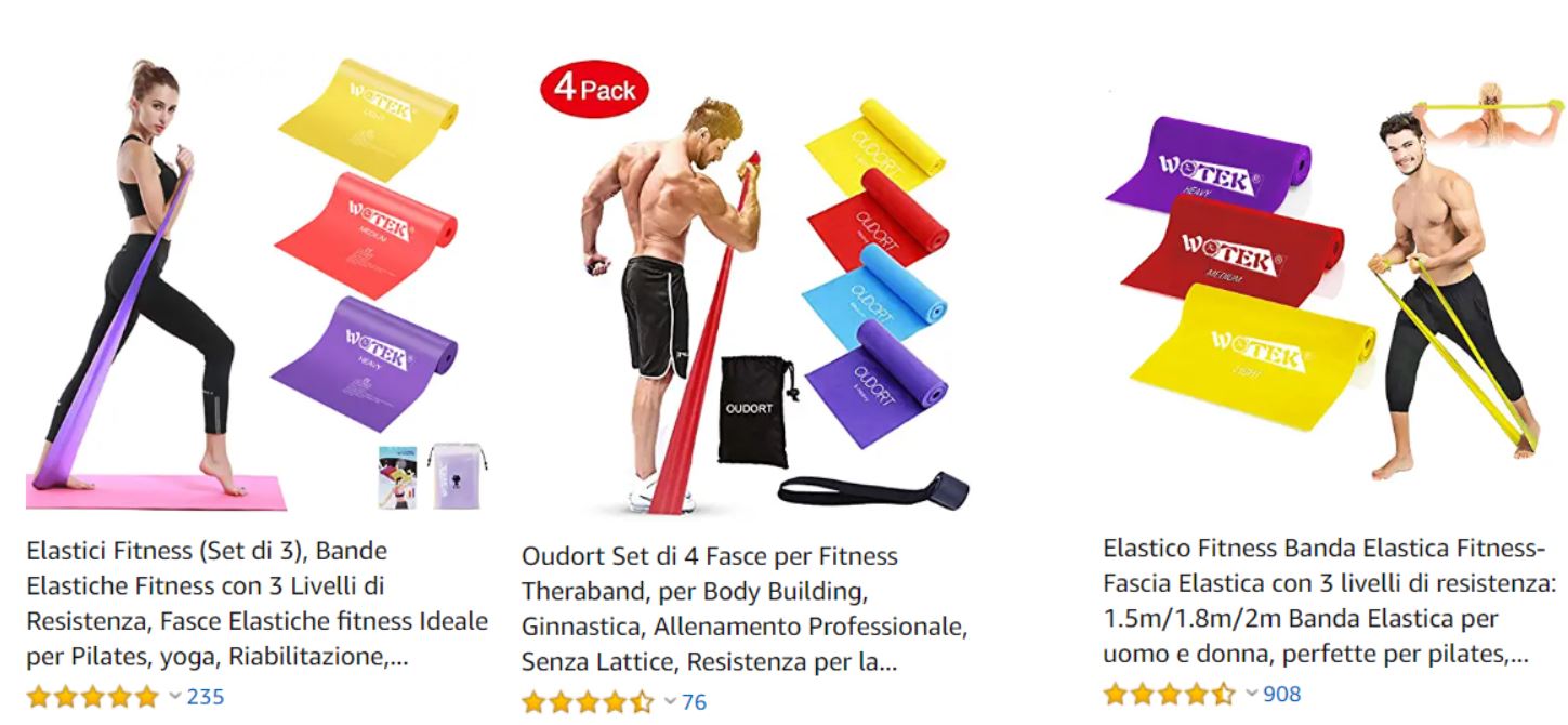 Bande elastiche fitness - Amazon